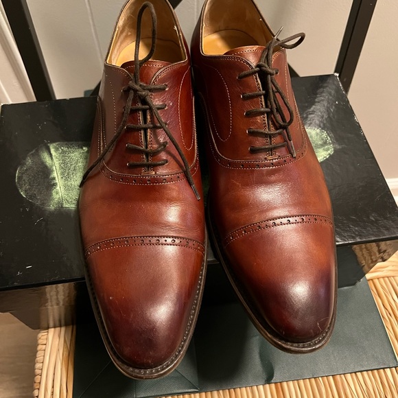 Saks Fifth Avenue Cognac Cap Toe Lace 